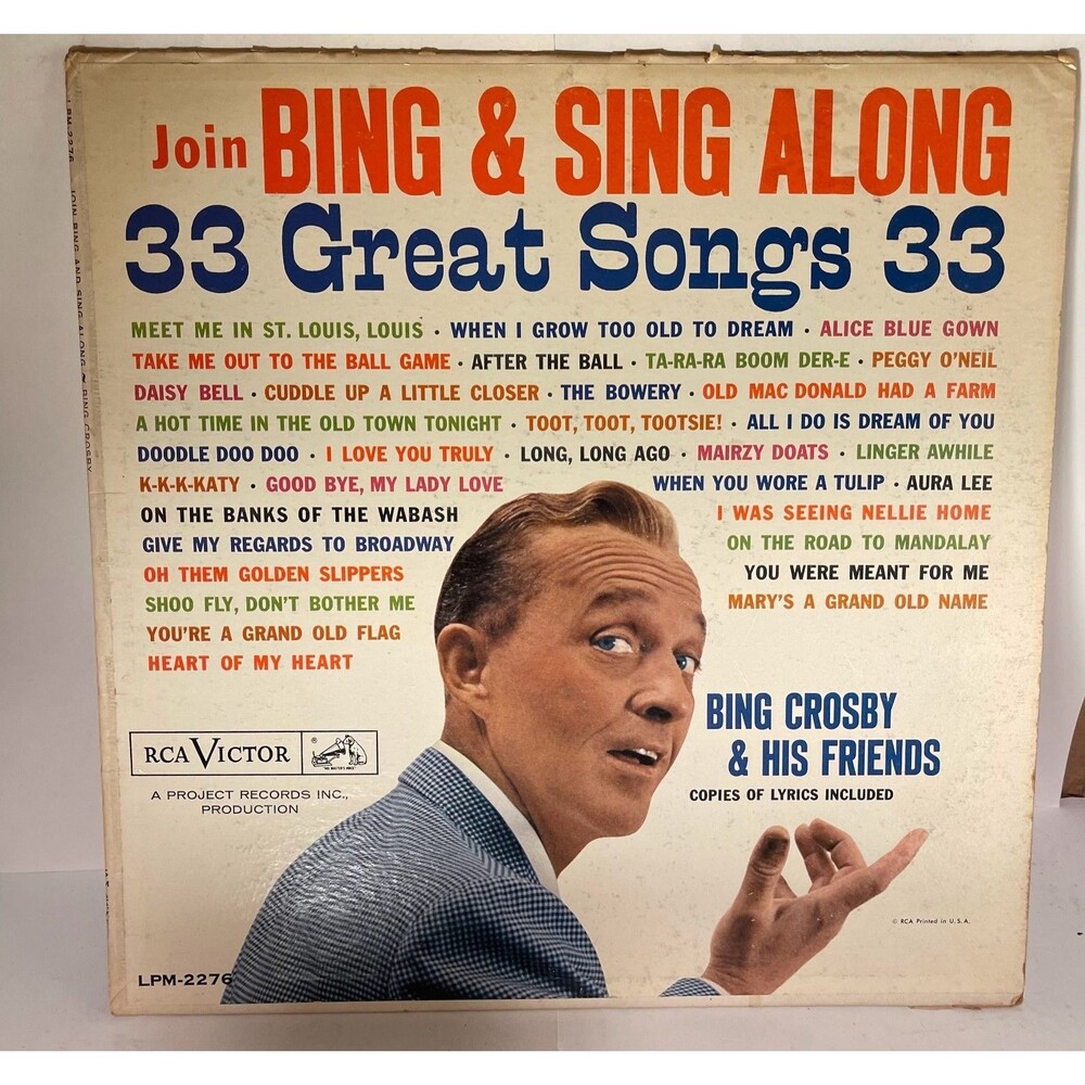 Bing Crosby & His Friends - Join Bing & Sing Along - LP Vinyl Record LPM-2276